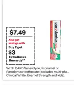 CVS Sensodyne, Pronamel or Parodontax toothpaste offer