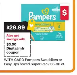 CVS Pampers Swaddlers or Easy Ups boxed Super Pack 38-96 ct offer