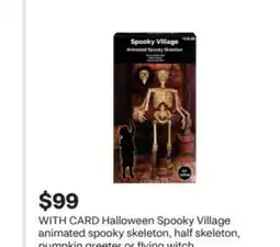 CVS Halloween Spooky Village animated spooky skeleton, half skeleton, pumpkin greeter or flying witch offer