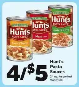 Save a Lot Hunt's Pasta Sauces offer