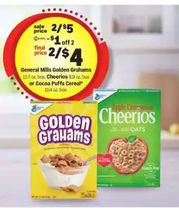 Meijer General Mills Golden Grahams, Cheerios, or Cocoa Puffs offer