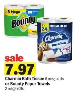 Meijer Charmin Bath Tissue or Bounty Paper Towels offer