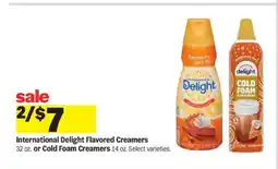 Meijer International Delight Flavored Creamers or Cold Foam Creamers offer