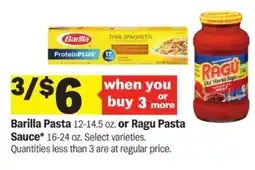 Meijer Barilla Pasta or Ragu Pasta Sauce offer