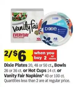 Meijer Dixie Plates or Vanity Fair Napkins offer