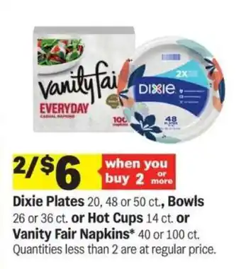 Meijer Dixie Plates or Vanity Fair Napkins offer