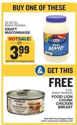 Food Lion Kraft Mayonnaise offer