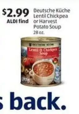 Aldi Deutsche Küche Lentil Chickpea or Harvest Potato Soup offer