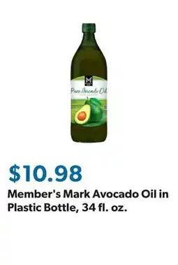 Sam's Club Member's Mark Avocado Oil in Plastic Bottle, 34 fl. oz offer