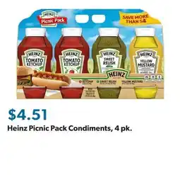 Sam's Club Heinz Picnic Pack Condiments, 4 pk offer