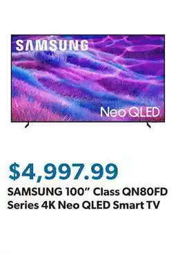 Sam's Club SAMSUNG 100 Class QN80FD Series 4K Neo QLED Smart TV offer