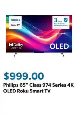 Sam's Club Philips 65 Class 974 Series 4K OLED Roku Smart TV offer