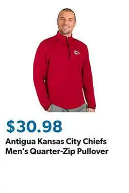 Sam's Club Antigua Kansas City Chiefs Men's Quarter-Zip Pullover offer