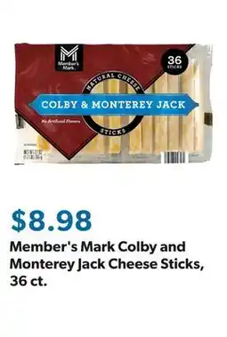 Sam's Club Member's Mark Colby and Monterey Jack Cheese Sticks, 36 ct offer