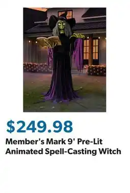 Sam's Club Member's Mark 9' Pre-Lit Animated Spell-Casting Witch offer