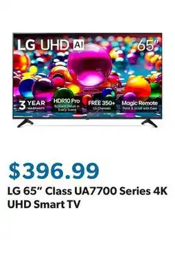 Sam's Club LG 65 Class UA7700 Series 4K UHD Smart TV offer