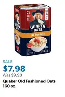 Sam's Club Quaker Old Fashioned Oats 160 oz offer