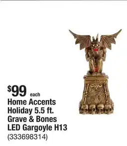 The Home Depot Home Accents Holiday 5.5 ft. Grave & Bones LED Gargoyle H13 offer