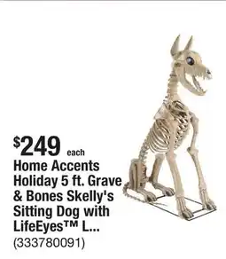 The Home Depot Home Accents Holiday 5 ft. Grave & Bones Skelly's Sitting Dog with LifeEyes LCD Eyes H22 offer