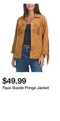 TJ Maxx Faux Suede Fringe Jacket offer