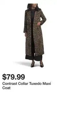 TJ Maxx Contrast Collar Tuxedo Maxi Coat offer