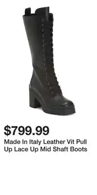 TJ Maxx Made In Italy Leather Vit Pull Up Lace Up Mid Shaft Boots offer