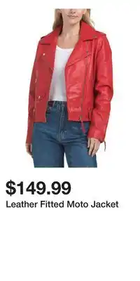 TJ Maxx Leather Fitted Moto Jacket offer