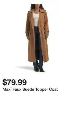 TJ Maxx Maxi Faux Suede Topper Coat offer