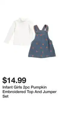 TJ Maxx Infant Girls 2pc Pumpkin Embroidered Top And Jumper Set offer