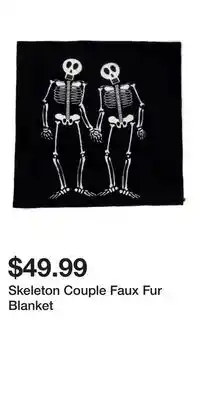 TJ Maxx Skeleton Couple Faux Fur Blanket offer