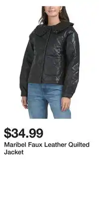 TJ Maxx Maribel Faux Leather Quilted Jacket offer