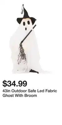 TJ Maxx 43in Outdoor Safe Led Fabric Ghost With Broom offer