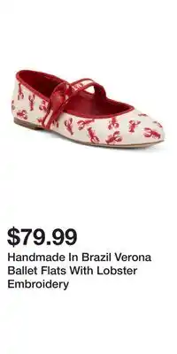 TJ Maxx Handmade In Brazil Verona Ballet Flats With Lobster Embroidery offer