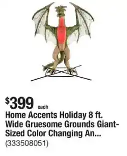 The Home Depot Home Accents Holiday 8 ft. Wide Gruesome Grounds Giant- Sized Color Changing An... offer