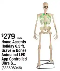 The Home Depot Home Accents Holiday 6.5 ft. Grave & Bones Animated LED App Controlled Ultra S... offer