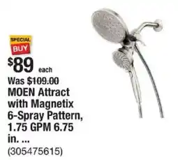 The Home Depot MOEN Attract with Magnetix 6-Spray Pattern, 1.75 GPM 6.75 in offer