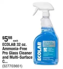 The Home Depot ECOLAB 32 oz. Ammonia-Free Pro Glass Cleaner and Multi-Surface C... offer