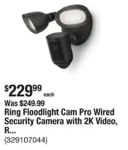 The Home Depot Ring Floodlight Cam Pro Wired Security Camera with 2K Video,R... offer