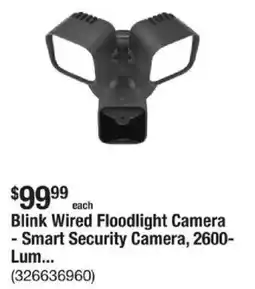 The Home Depot Blink Wired Floodlight Camera - Smart Security Camera, 2600- Lum... offer