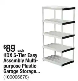 The Home Depot HDX 5-Tier Easy Assembly Multi- purpose Plastic Garage Storage... offer