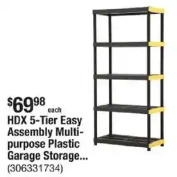 The Home Depot HDX 5-Tier Easy Assembly Multi- purpose Plastic Garage Storage... offer
