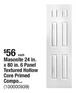 The Home Depot Masonite 24 in. x 80 in. 6 Panel Textured Hollow Core Primed Compo... offer