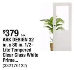 The Home Depot ARK DESIGN 32 in. x 80 in. 1/2- Lite Tempered Clear Glass White Prime... offer