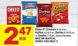 Albertsons Cheez-it crackers, ruffles, doritos or cheetos offer