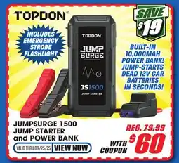 Big 5 TOPDON USA JumpSurge 1500 Jump Starter and Power Bank offer