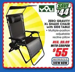 Big 5 Yoli Zero Gravity XL Shade Chair with Side Table offer