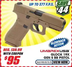 Big 5 Umarex Glock 19X Gen 5 BB Pistol offer
