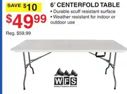 Dunham's Sports 6' CENTERFOLD TABLE offer