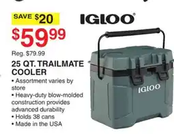 Dunham's Sports IGLOO 25 QT. TRAILMATE COOLER offer
