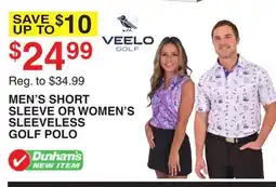 Dunham's Sports MEN'S SHORT SLEEVE OR WOMEN'S SLEEVELESS GOLF POLO offer